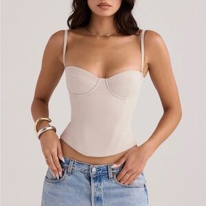 House of cb Shanna oyster corset top - size medium, fuller cup